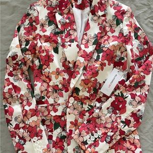Liz Claiborne Floral Blazer and Pants- Red, Pink, Green